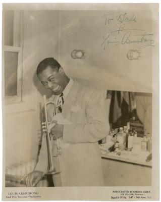 Lot #478 Louis Armstrong Signed Photograph