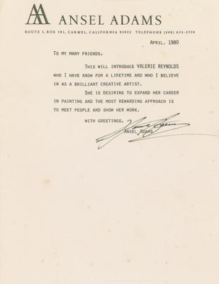 Lot #350 Ansel Adams Typed Letter Signed - Image 1