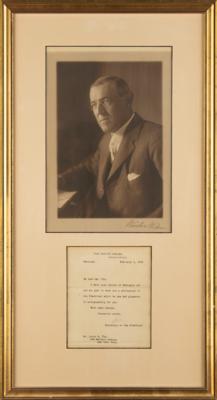 Lot #27 Woodrow Wilson Signed Photograph as President - Image 1