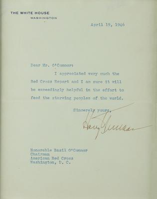 Lot #86 Harry S. Truman Typed Letter Signed as President - Image 1