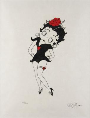 Lot #380 Grim Natwick Signed Lithograph - 'Betty Boop: Samba I'