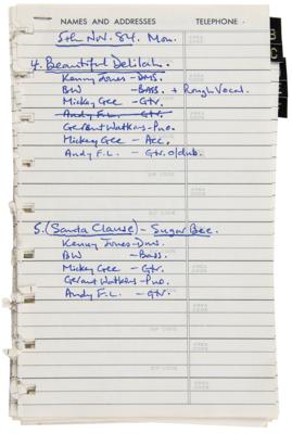 Lot #467 Rolling Stones: Bill Wyman Handwritten Recording Session Notes