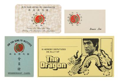 Lot #558 Bruce Lee and Jun Fan Gung Fu Institute (4) Business and Membership Cards