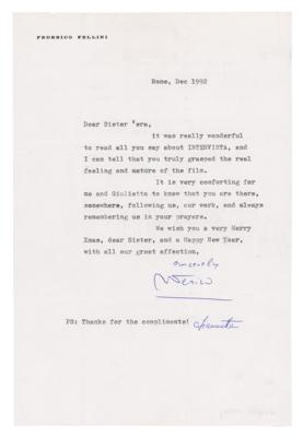 Lot #615 Federico Fellini Typed Letter Signed - Image 1