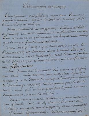 Lot #387 Alexandre Dumas, pere Autograph Manuscript Signed on Music in Naples - Image 1