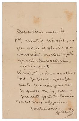 Lot #426 George Sand Autograph Letter Signed - Image 1