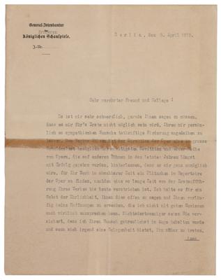 Lot #477 Richard Strauss Typed Letter Signed