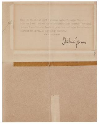 Lot #477 Richard Strauss Typed Letter Signed - Image 2