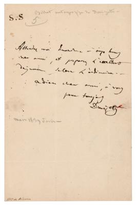 Lot #438 Gaetano Donizetti Autograph Letter Signed - Image 1