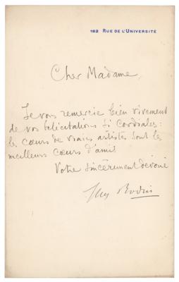 Lot #362 Auguste Rodin Letter Signed - Image 1