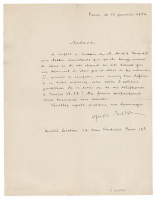 Lot #382 Andre Breton Autograph Letter Signed - Image 1