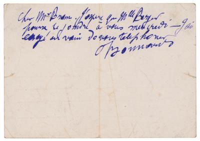 Lot #351 Pierre Bonnard Autograph Letter Signed - Image 1