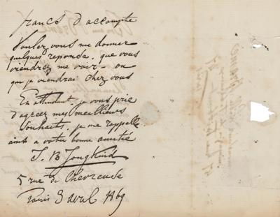 Lot #328 Johan Jongkind Autograph Letter Signed - Image 2