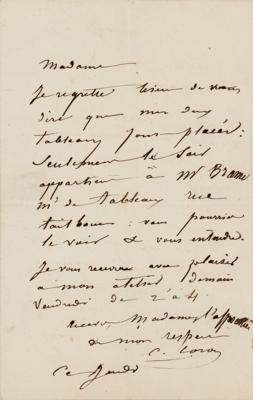 Lot #325 Jean-Baptiste-Camille Corot Autograph