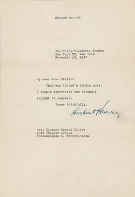 Lot #62 Herbert Hoover Typed Letter Signed - Image 1