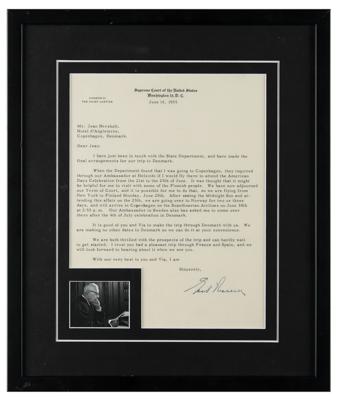 Lot #224 Earl Warren Typed Letter Signed to Jean Hersholt - Image 2