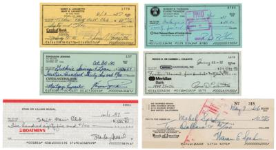 Lot #723 Baseball (6) Signed Checks - Image 1