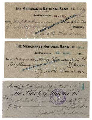 Lot #418 Jack London (3) Signed Checks - Image 1