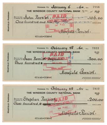 Lot #358 Maxfield Parrish (3) Signed Checks - Image 1