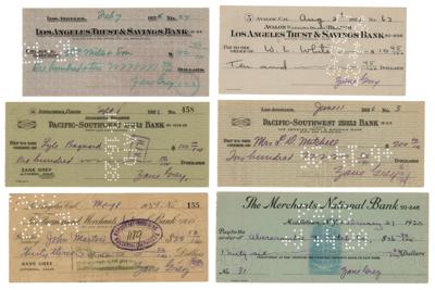 Lot #413 Zane Grey (6) Signed Checks - Image 1