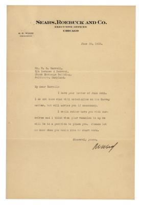 Lot #227 Robert E. Wood Typed Letter Signed - Image 1