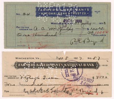 Lot #144 Richard Byrd (2) Signed Checks and Little America Base Cover - Image 1