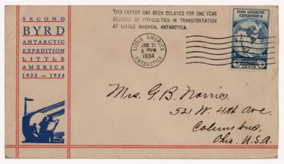 Lot #144 Richard Byrd (2) Signed Checks and Little America Base Cover - Image 2