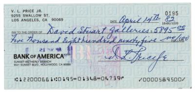 Lot #681 Vincent Price Signed Check - Image 1