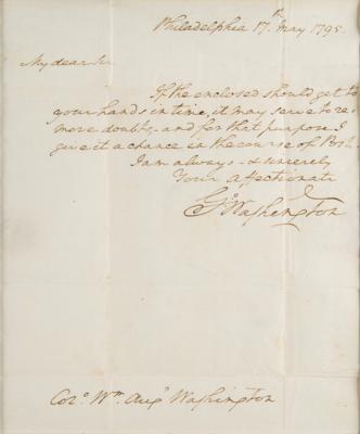 Lot #1 George Washington Autograph Letter Signed as President with Free Frank to Nephew - Image 3
