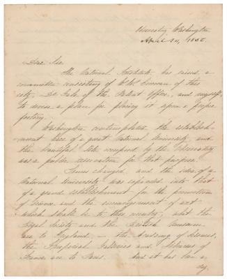Lot #259 Matthew F. Maury Letter Signed on the Smithsonian Institution