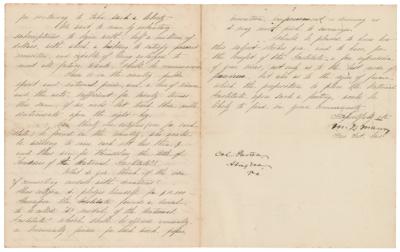 Lot #259 Matthew F. Maury Letter Signed on the Smithsonian Institution - Image 4