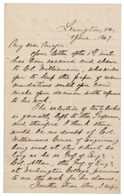 Lot #254 George Washington Custis Lee Autograph Letter Signed