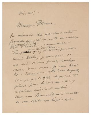 Lot #332 Henri Matisse Autograph Letter Signed