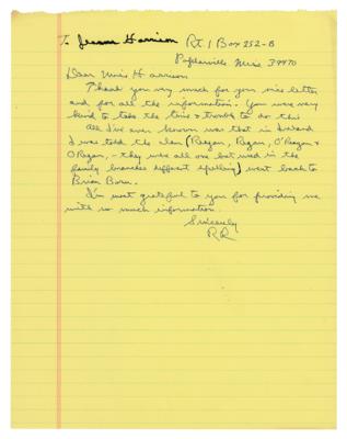 Lot #35 Ronald Reagan Autograph Letter Signed On His Family Name