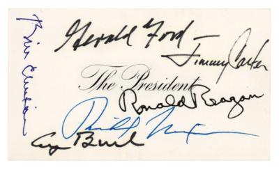 Lot #41 Six Presidents Signed Card