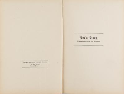 Lot #407 Samuel Clemens: Eve's Diary by Mark Twain (First Edition) - Image 6