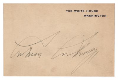 Lot #50 Calvin Coolidge Signed White House Card - Image 1