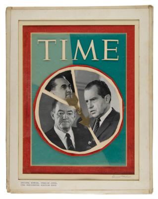 Lot #94 Hubert Humphrey Signed Time Magazine 1968 Election 'Standby' Cover and Alternate Original Artwork - Image 2