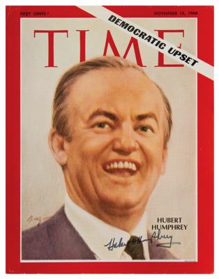 Lot #94 Hubert Humphrey Signed Time Magazine 1968 Election 'Standby' Cover and Alternate Original Artwork - Image 4