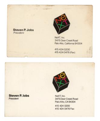 Lot #5008 Steve Jobs (2) NeXT Business Cards