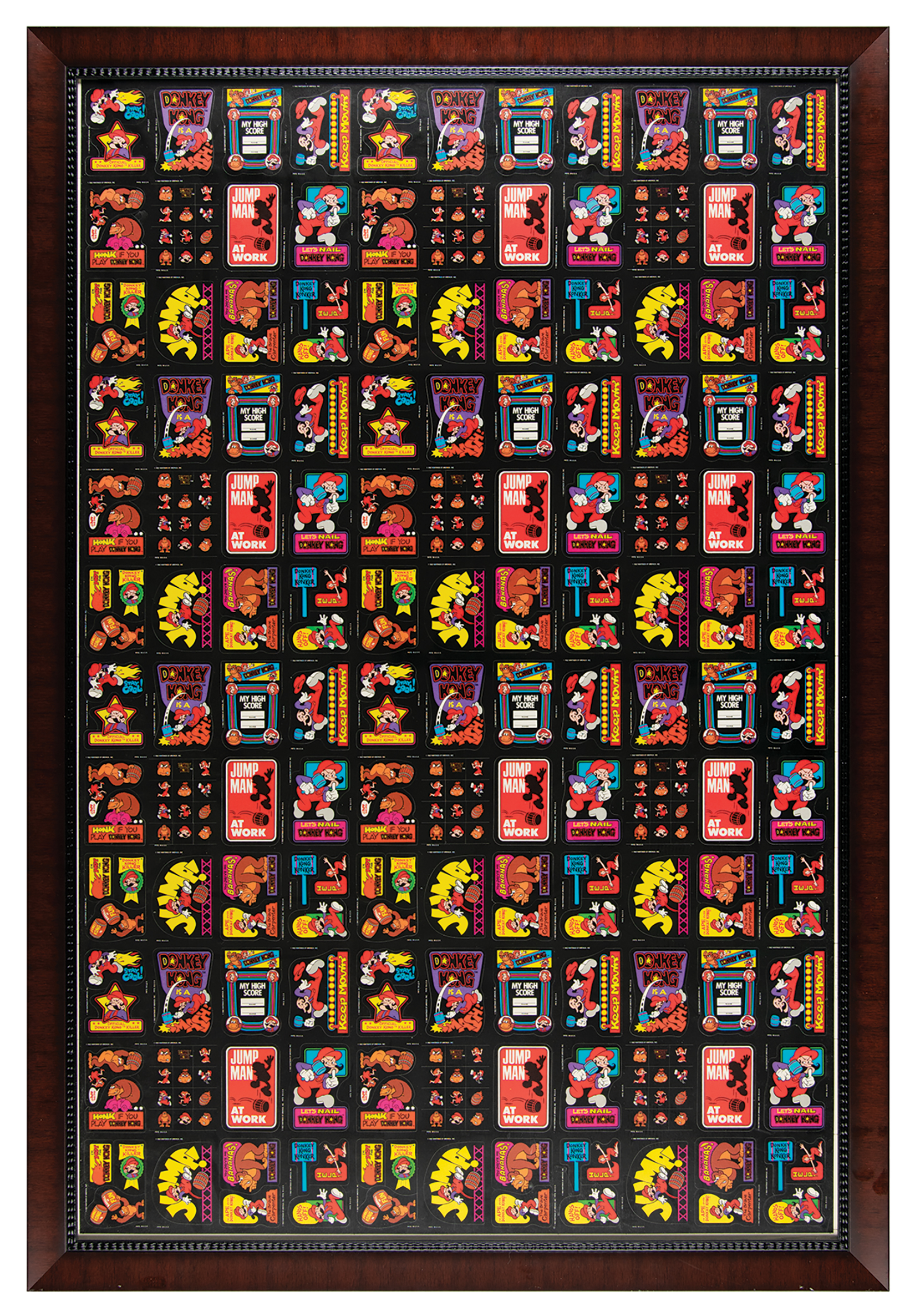 Lot #5067 Nintendo: Donkey Kong 1982 Topps Uncut Sheet of (132) Sticker Cards - Image 2