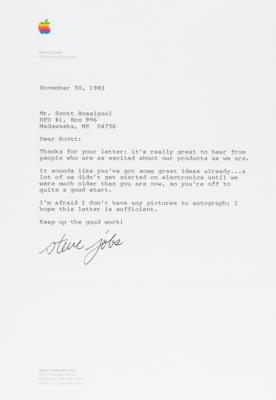 Lot #5005 Steve Jobs Typed Letter Signed to Student on Starting in Electronics (1983)