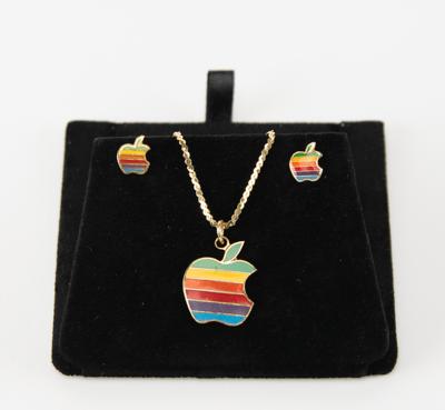 Lot #5039 Apple 'Rainbow' Logo Prototype Necklace and Earrings