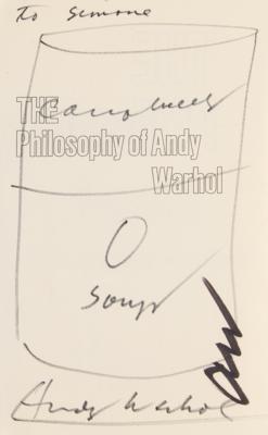 Lot #322 Andy Warhol Signed Book with 'Campbell's Soup Can' Sketch - Image 2