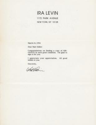 Lot #446 Ira Levin Signed Book and Typed Letter Signed - Image 4