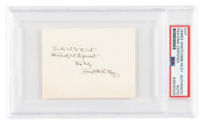 Lot #473 James Whitcomb Riley Autograph Quote Signed - Image 1