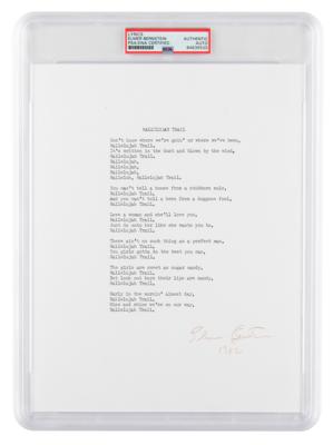 Lot #567 Elmer Bernstein Signed Souvenir Lyrics - Image 1