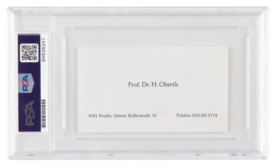 Lot #217 Hermann Oberth Signed Business Card - Image 2