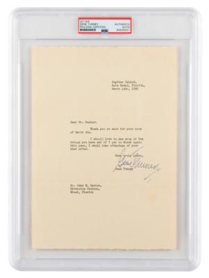 Lot #925 Gene Tunney Typed Letter Signed