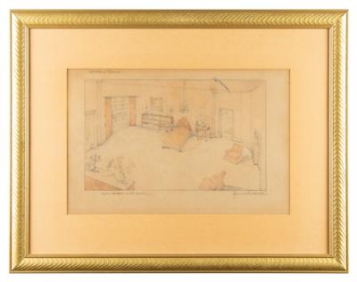 Lot #682 James Whale Signed Set Design Sketch - Image 2